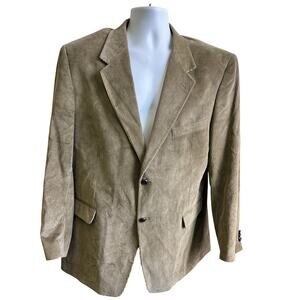 🧥 RBM Men’s 44R Tan Cotton Corduroy Blazer Sport Coat Modern Prep Uptown Punk